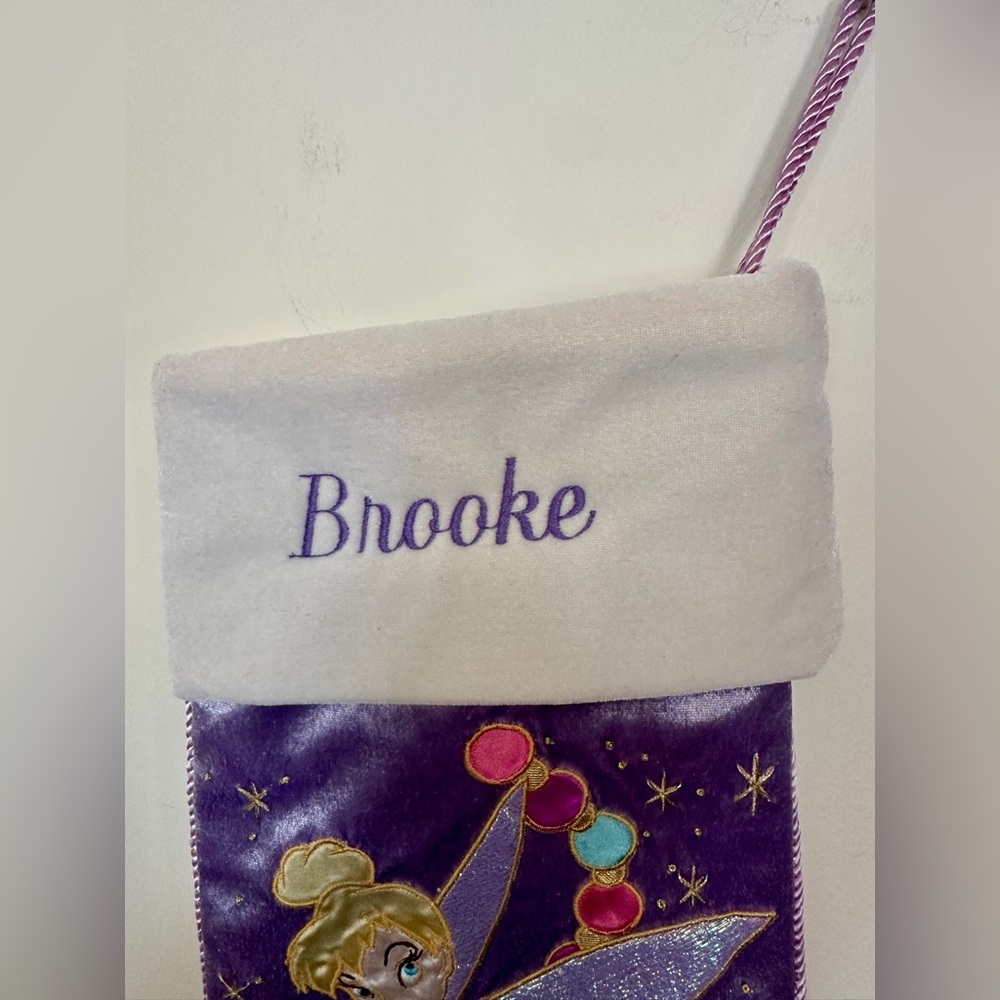 Authentic Disney Tinker Bell Customized Christmas Holiday Stocking “Brooke” Name - Picture 3 of 6